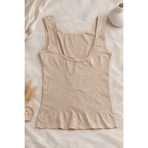 Jones New York Seamless Shaping Tank Top Nude Beige XL Nylon Spandex Stretch